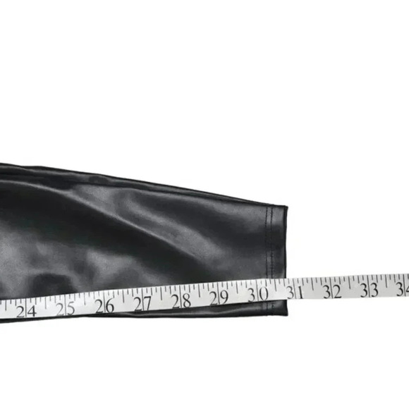 NWT PrettyLittleThing Tall Black  Faux Leather High Waisted Leggings Size 4 Tall - Picture 9 of 10
